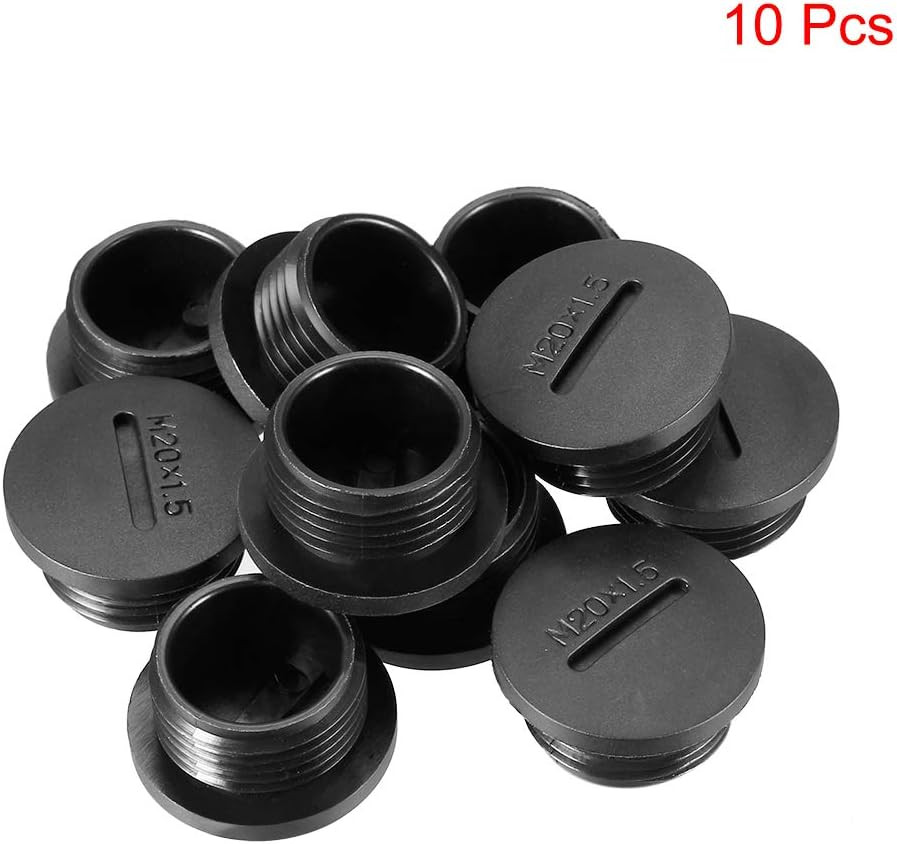 Hold Plugs,10pcs M20x1.5mm Nylon Male Threaded Cable Gland Screw End Cap Cover B
