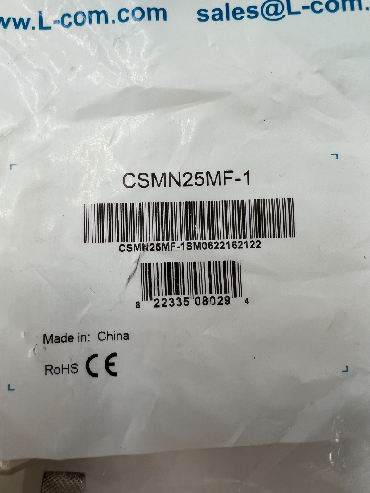 L-Com Deluxe Molded D-Sub Cable, DB25 Male / Female 1.0 ft CSMN25MF-1