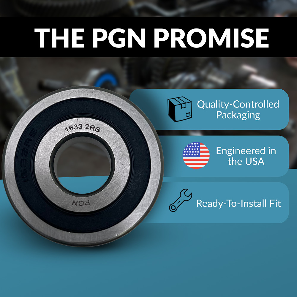 PGN (2 Pack) 1633-2RS Bearing – Lubricated Chrome Steel Sealed Ball Bearing