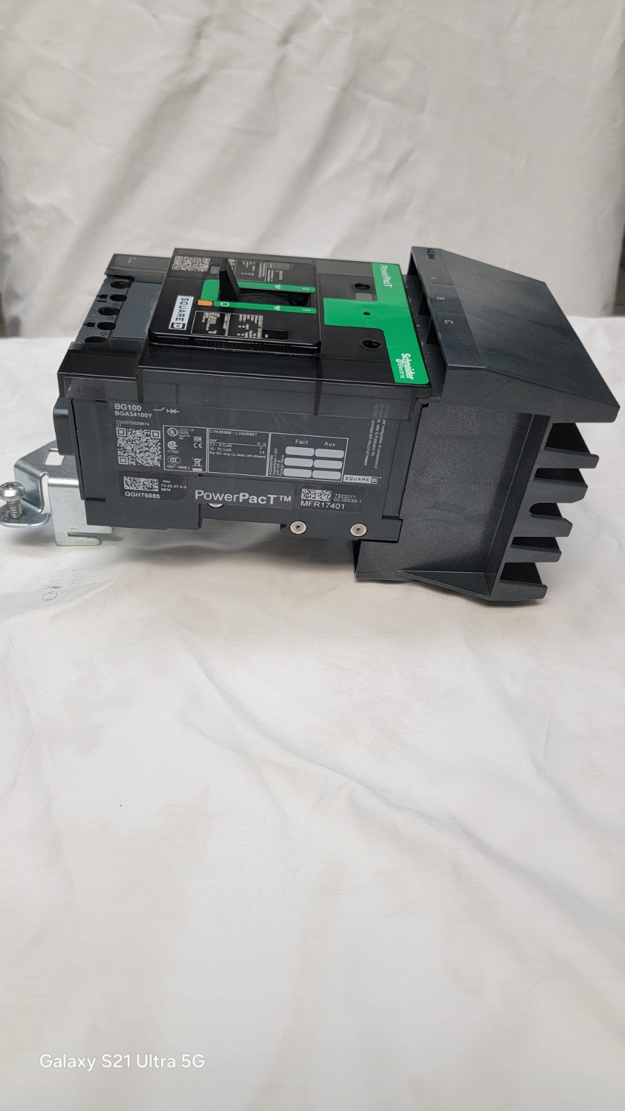 Square D Schneider 100A I-Line Circuit Breaker 3P 35kA 480AC/277DC BGA34100Y