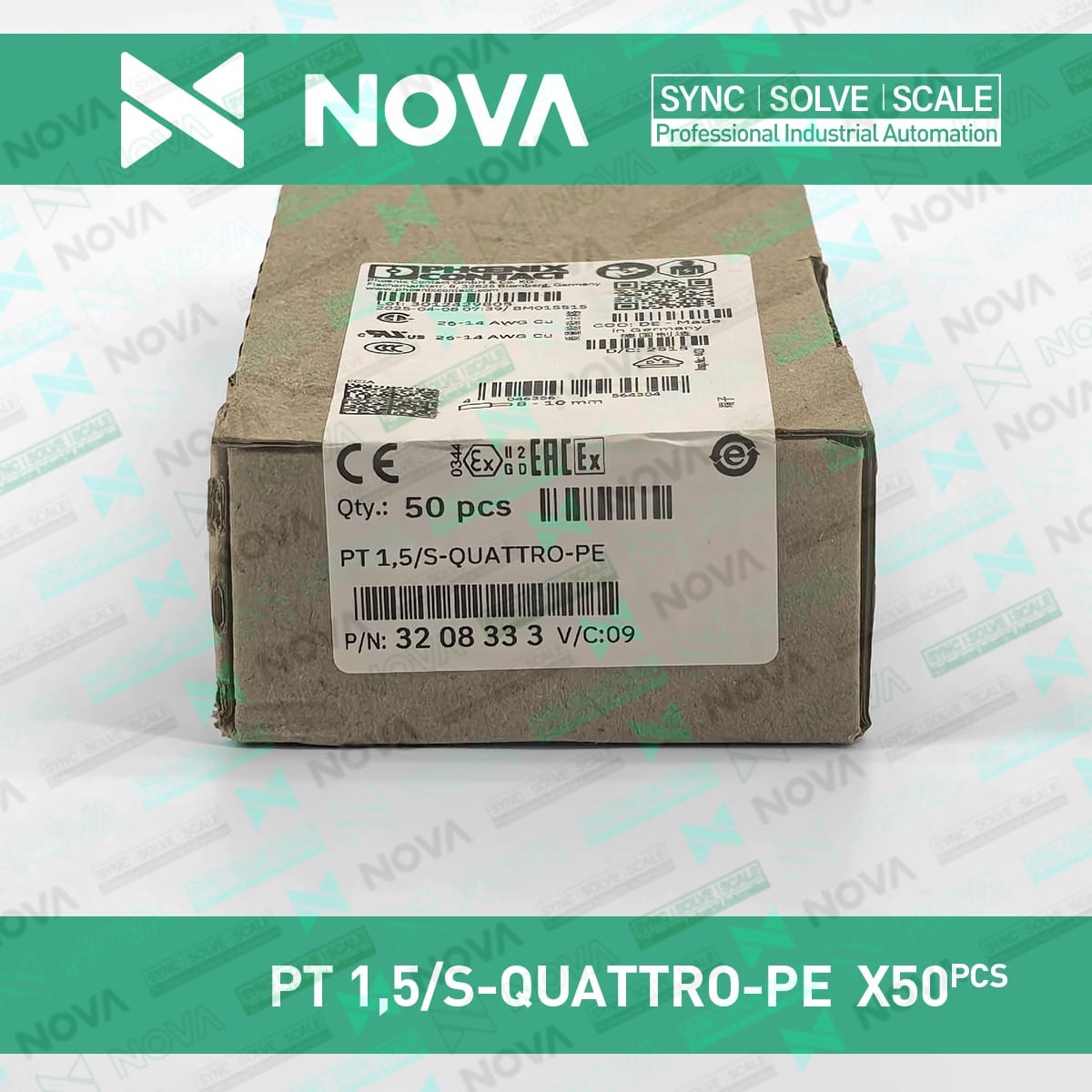 50pcs New PT Push-in Terminal Block PT1,5/S-QUATTRO-PE 3208333