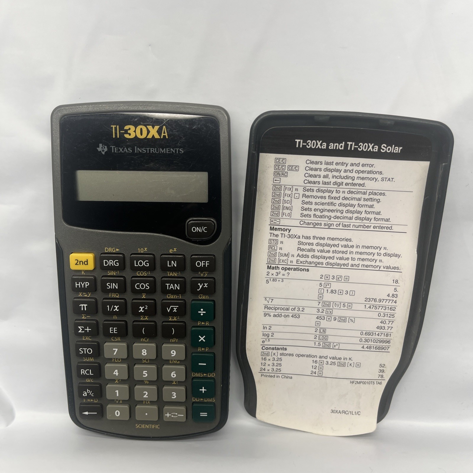 Texas Instruments TI-30XA Scientific Calculator With Sleeve Tested Works Great
