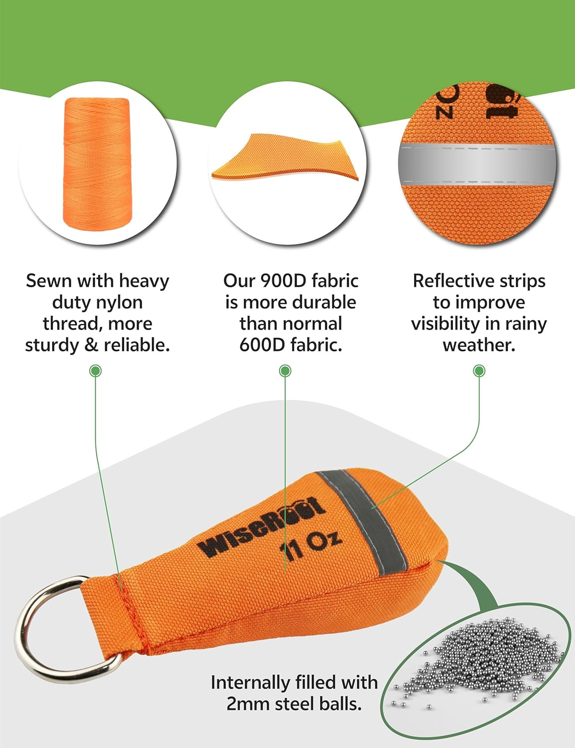 Arborist Throw Line Kit: Ultra Slick Throw Rope & 11/15Oz 900D Throw Weight w…