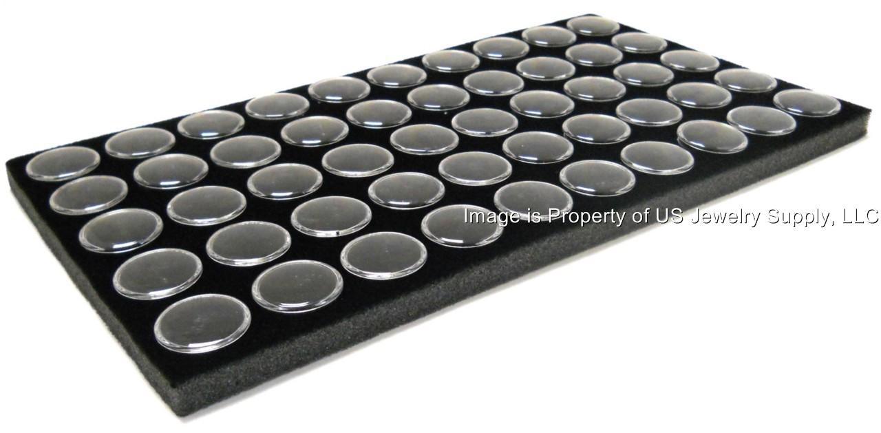 1 Glass Top Lid Black 50 Jar Box Case Display Gems Body Jewelry Gold Nuggets
