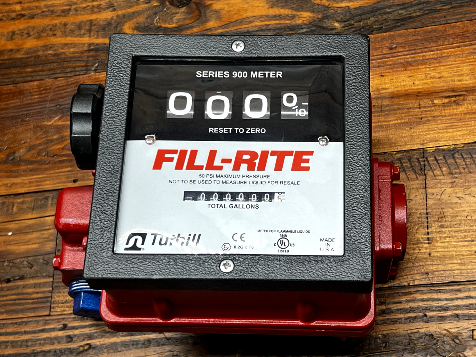 Tuthill Fill-Rite Series 900 4-Digit Mechanical Fuel Transfer Meter 50PSI Max