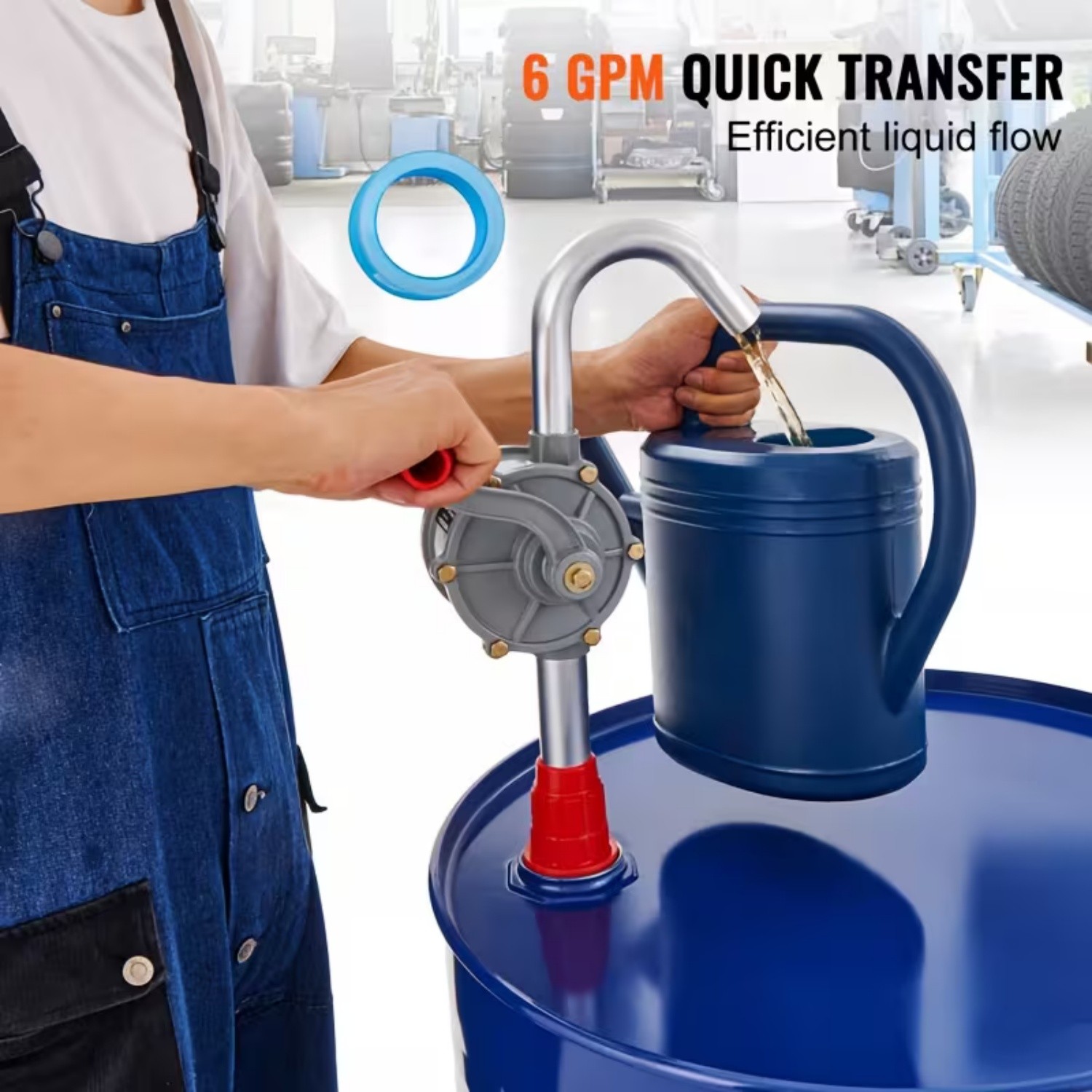 Drum Rotary Barrel Pump Hand Crank Water Transfer Pump 5-55 Gallon Drums