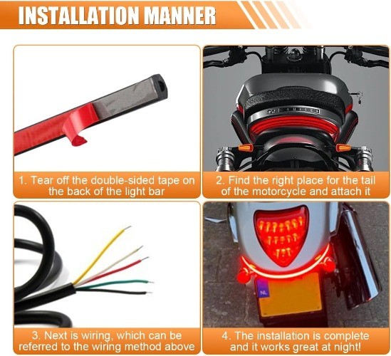 Universal 8″ Flexible Waterproof LED Strip Tail Brake Stop Light Bar for Car, Mo