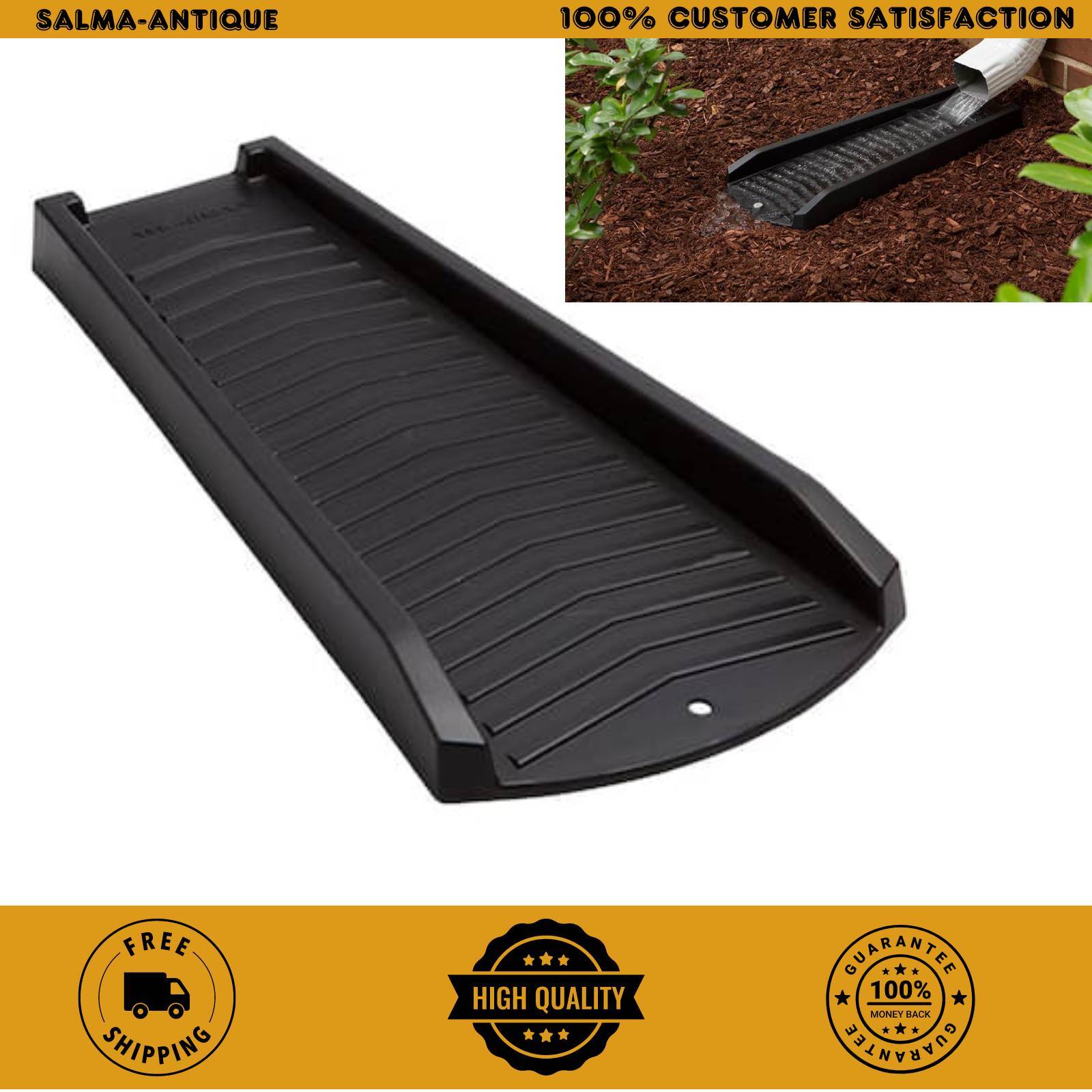 Amerimax 2 in. H X 11 in. W X 24 in. L Black Vinyl Splash Block