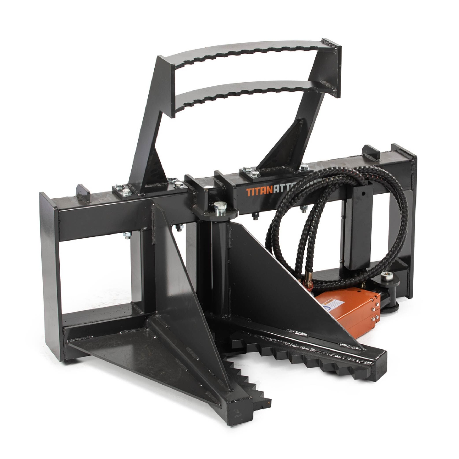Titan Attachments Post and Tree Puller for Skid Steers, Includes Push Bar Guard