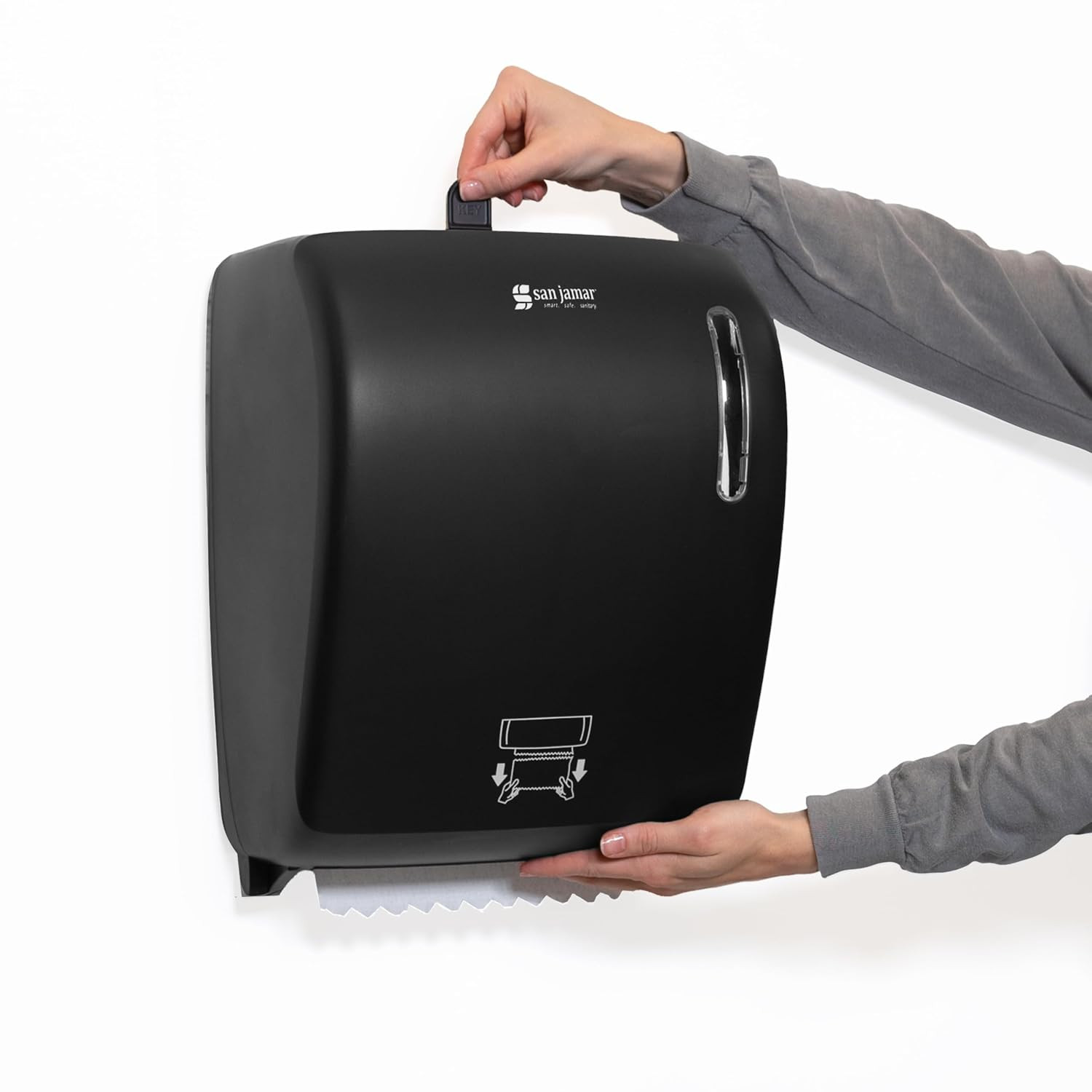 Timeless Hands-Free Mechanical Paper Towel Dispenser, Black