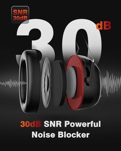 Bluetooth Hearing Protection Headphones, 120H Battery Life, 30dB SNR, Stereo Sou