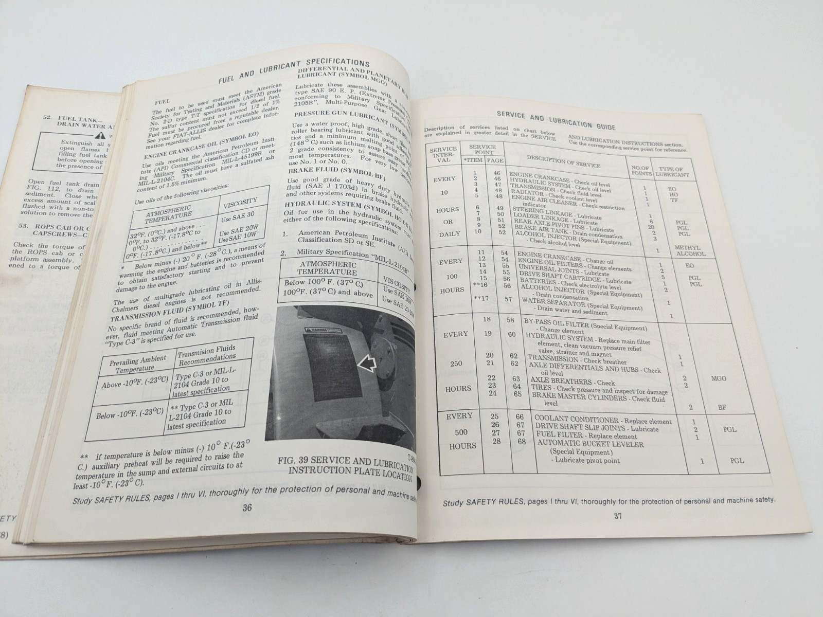 Fiat Allis 645B (645-B) Wheel Loader Operation & Maintenance Manual 1978