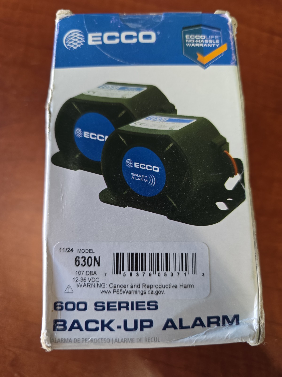 Ecco 630N Back Up Alarm, 107Db, 3 In. H