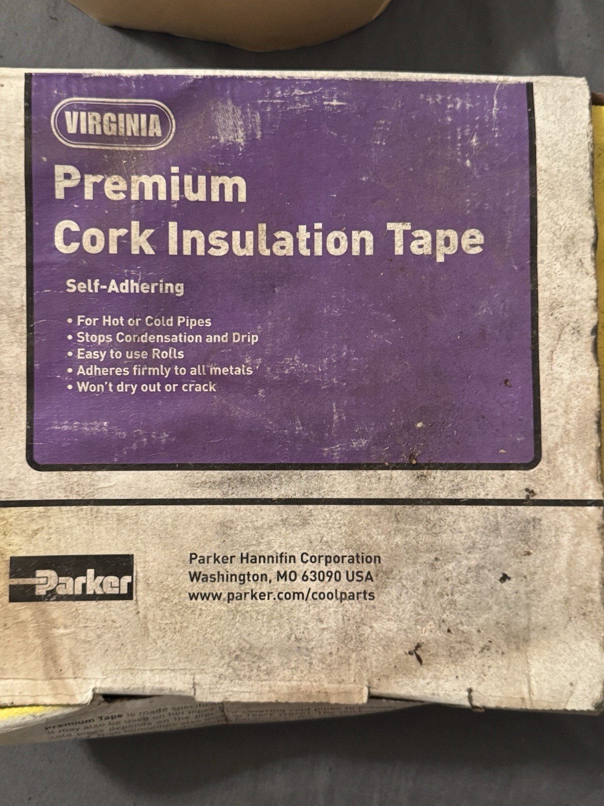 Parker Virginia Premium Cork Insulation Tape 2″ x 30′ PT-1 475291 Lot of 2 NOS