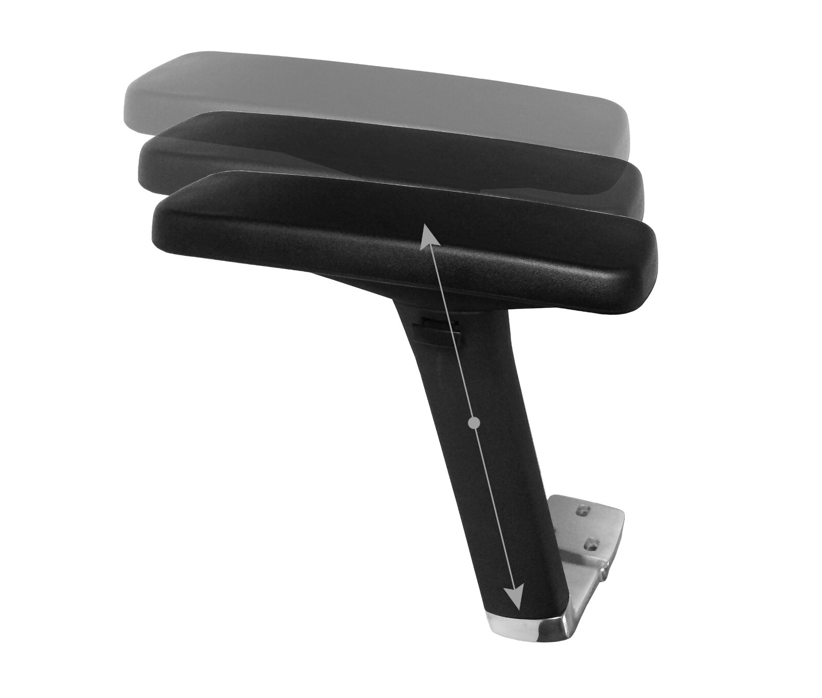 Height Adjustable Chrome 4D Chair Armrest w/ Arm Pads – Pair – S5402-K
