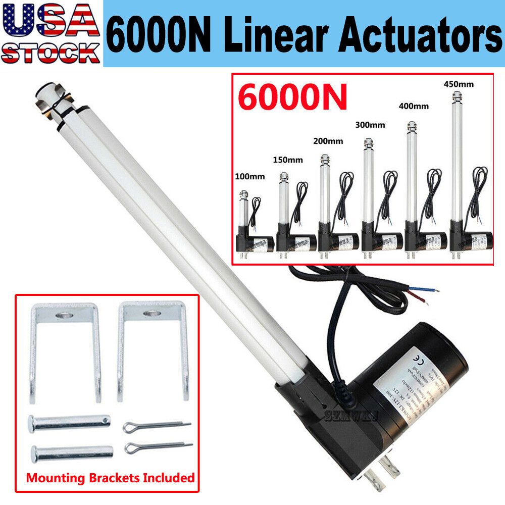 6000N 1320lbs Heavy Duty Linear Actuator 100-450mm Stroke 12V Electric Motors CL