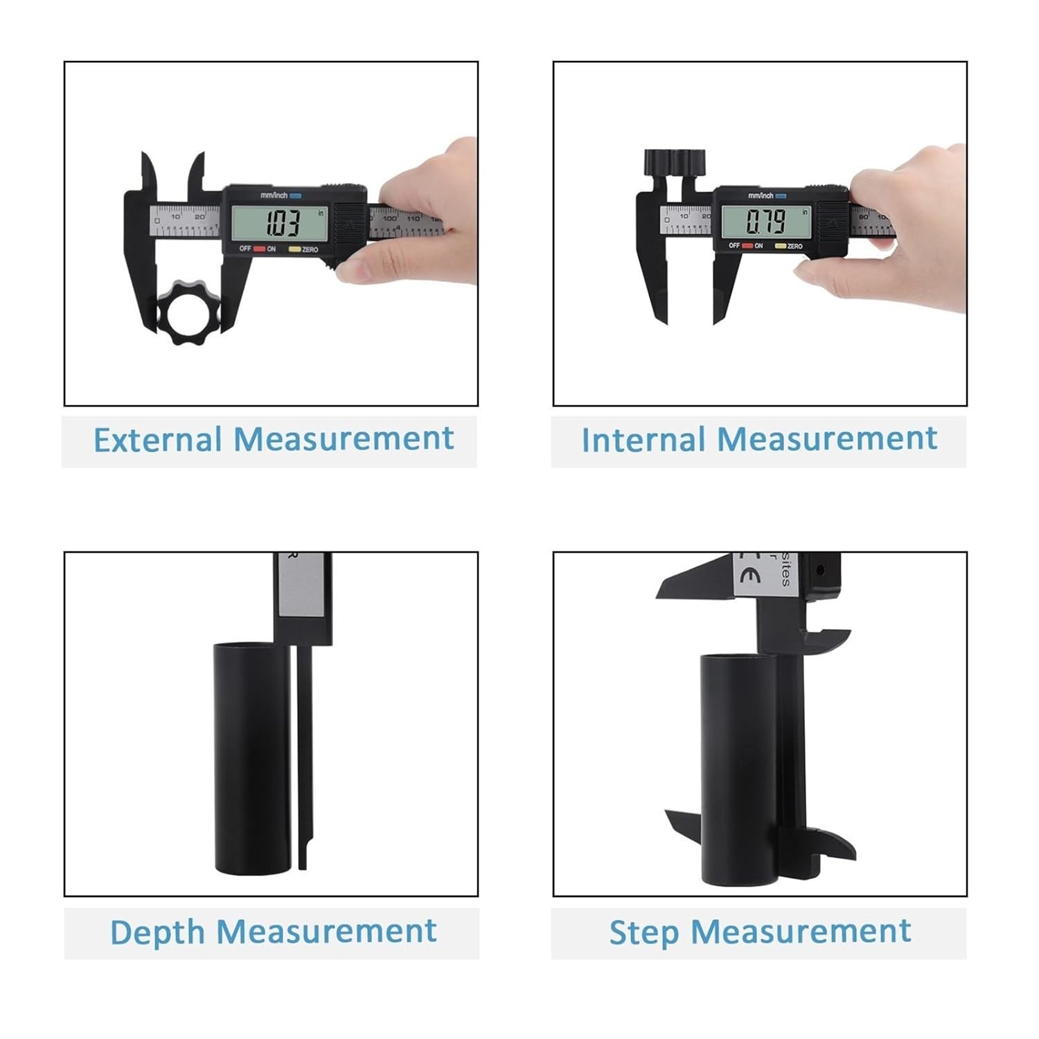 Precision Measuring Tool: Large LCD Digital Caliper 0-6 Inches with Auto-Off