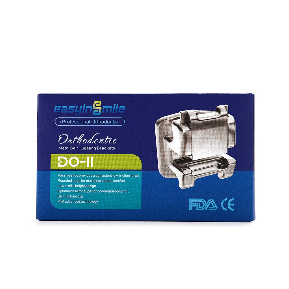 EASYINSMILE Orthodontic Self-ligating Bracket MBT 022 345 w/hook 10x Metal Brace