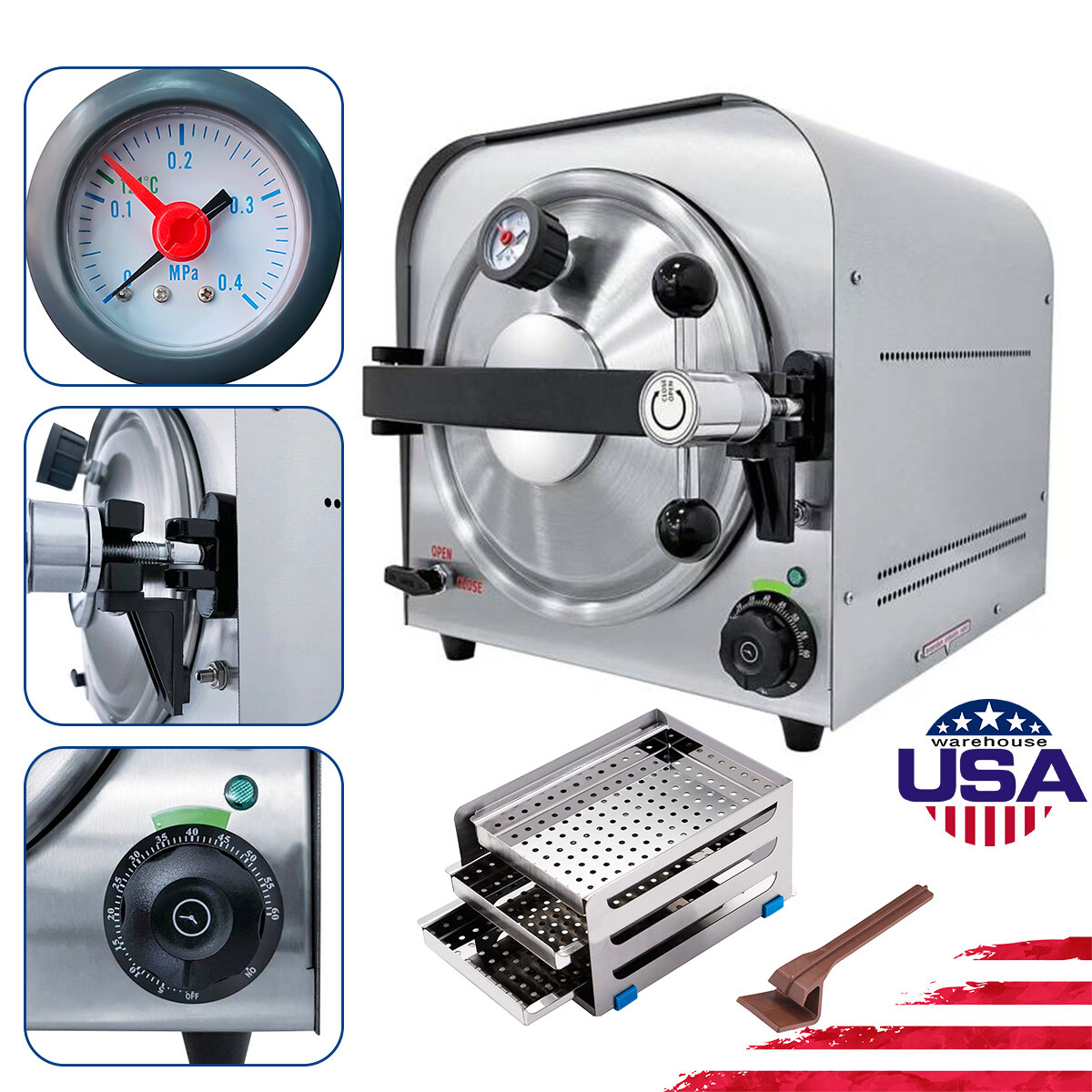 18L /22L Dental Autoclave Steam Sterilizer Drying/With Printer /Implant Motor