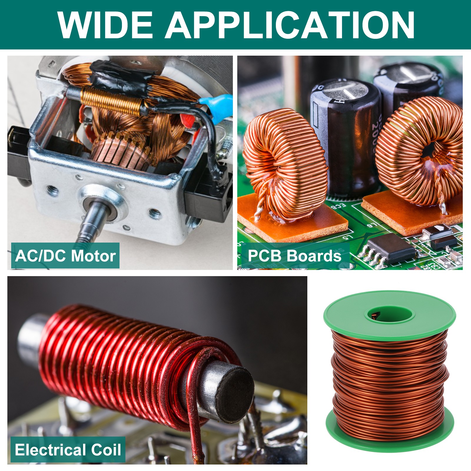 16 AWG Magnet Wire, 1 lb Magnetic Coil Wire 180C(356F)