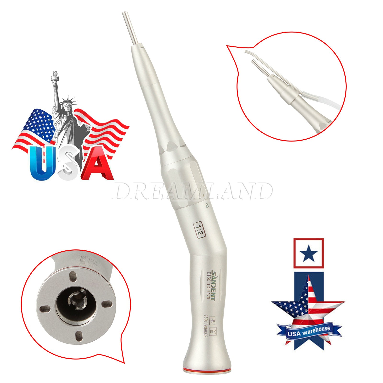 USA Dental Ultrasonic Piezo Scaler + Handpiece Tips 2 Bottles Fit DTE SATELEC OR