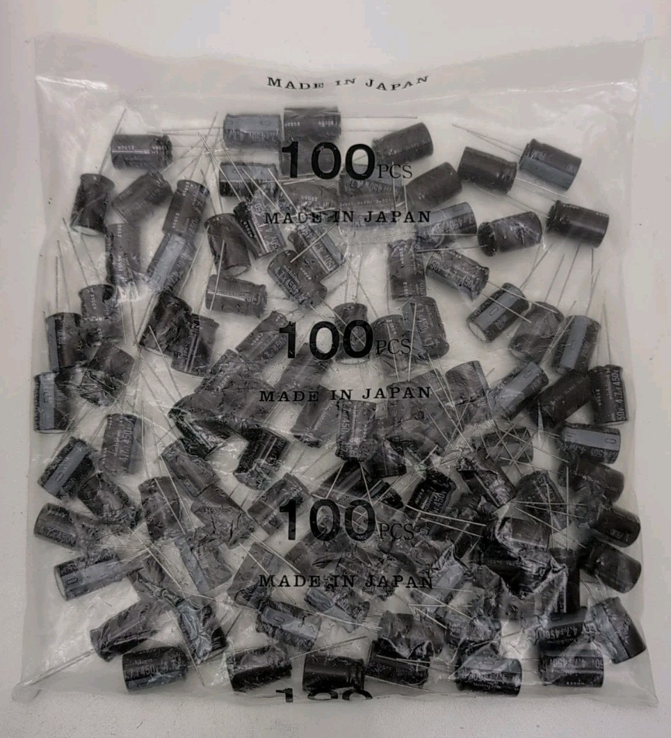 100 pcs Nichicon 4.7uF 450V Radial Lead Electrolytic Capacitor BARGAIN FREE SHIP