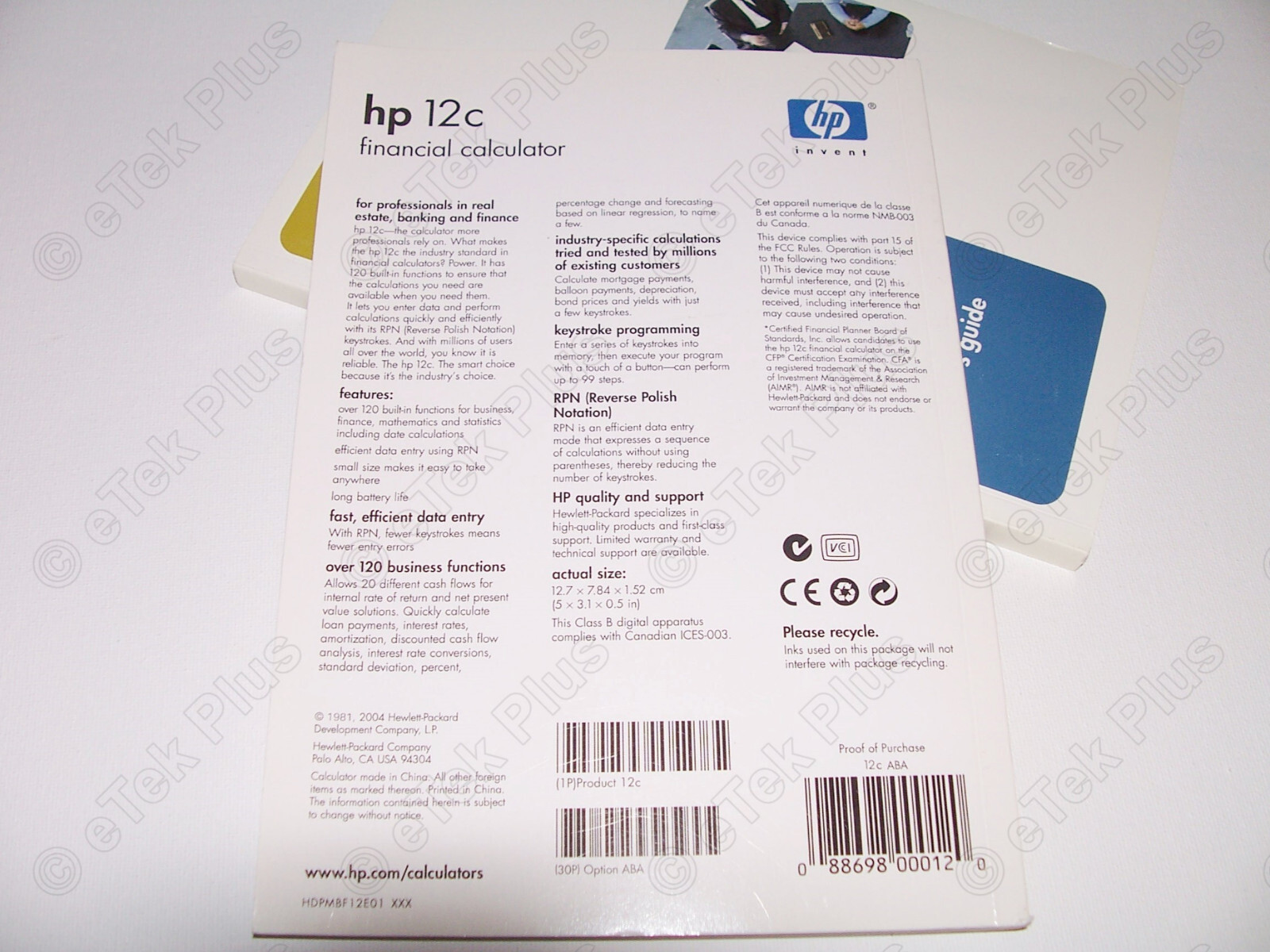 1x Manual Guide for HP12C (HP 12C) Financial Calculator + Soft BLACK Pouch – USA