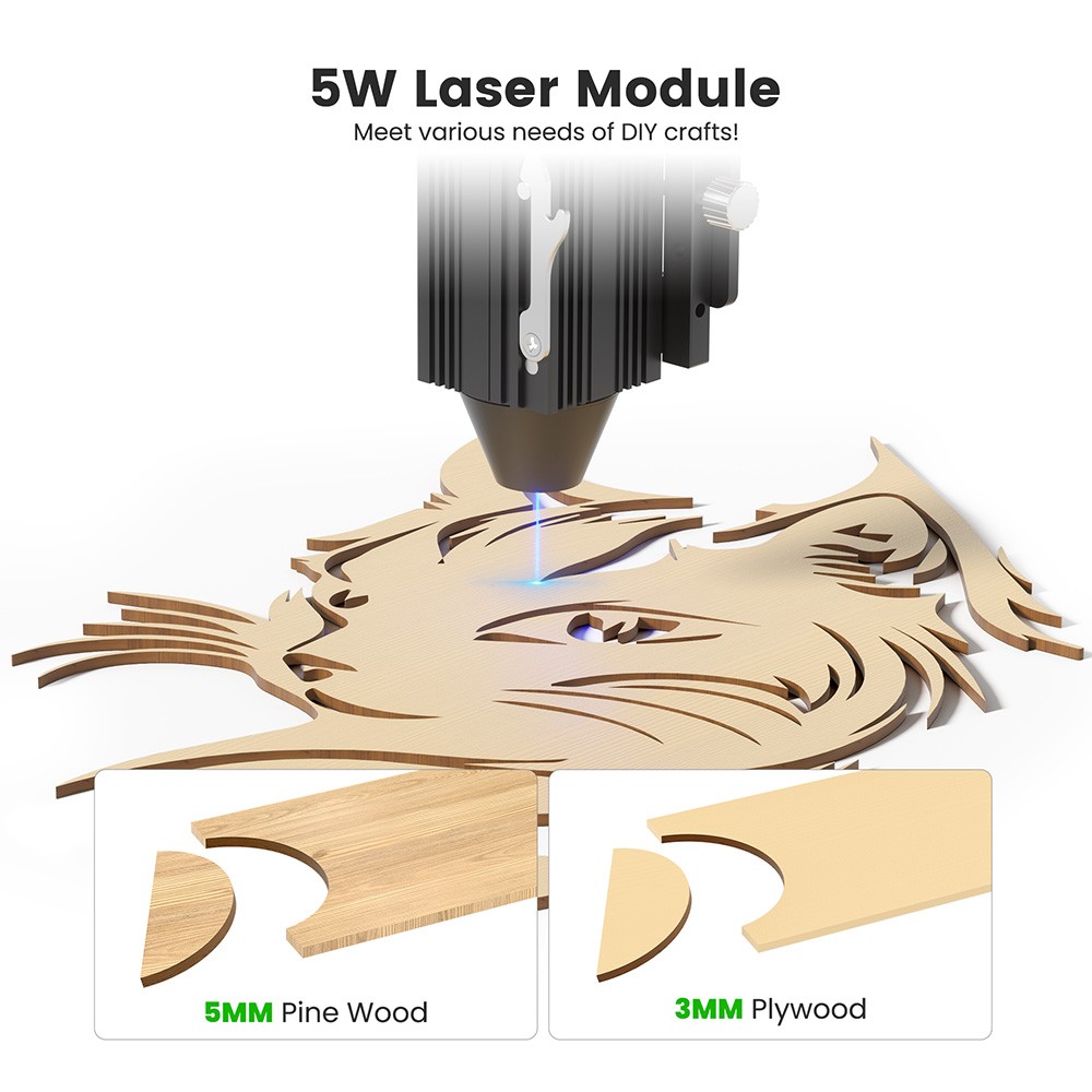 Mecpow M1 3.5W Mini Diode Laser Engraver,10000 mm/min Laser Engraving Machine