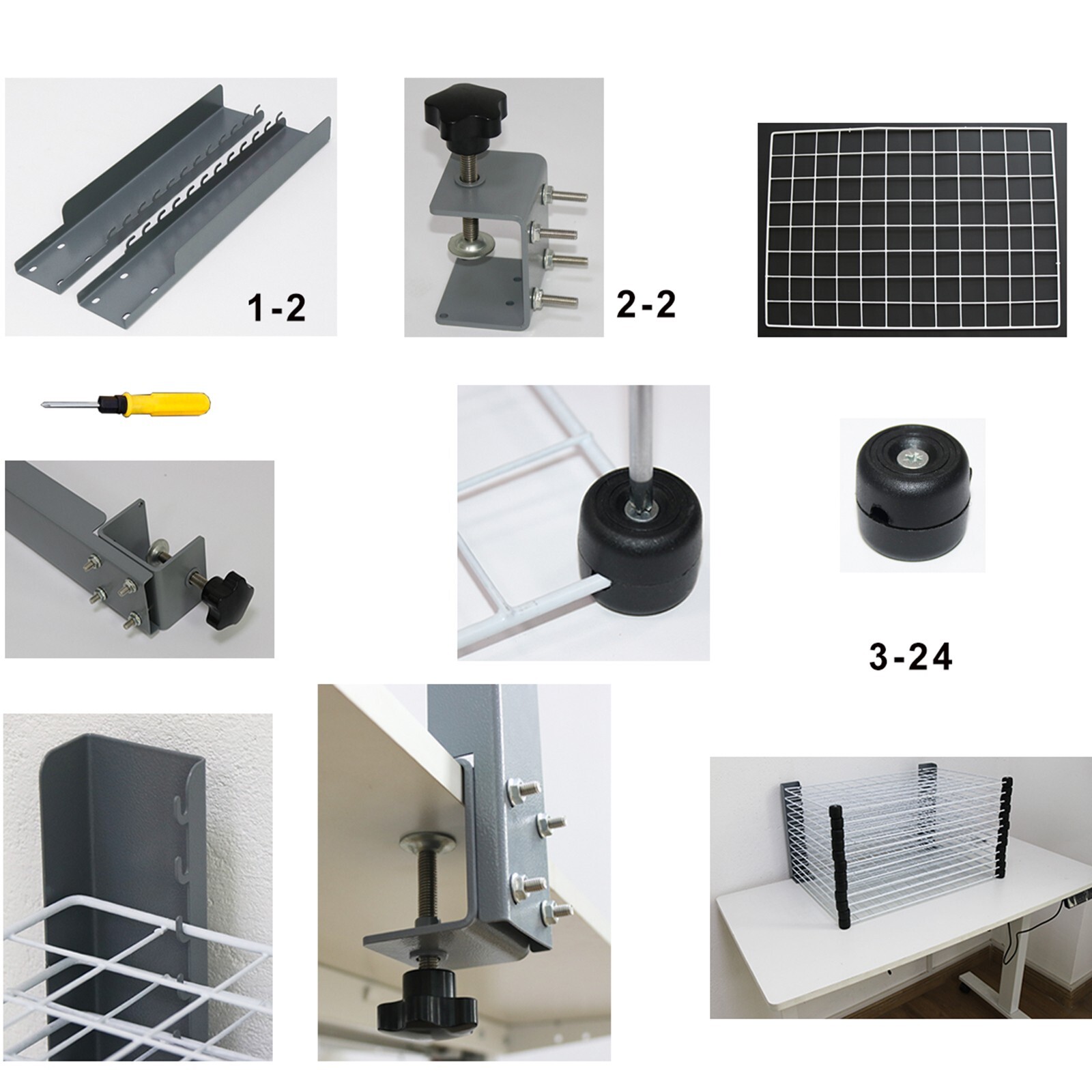12 Layers Table Top Fixed Tiled and Spread Type Drying Rack 24×16.14×16.7Inch