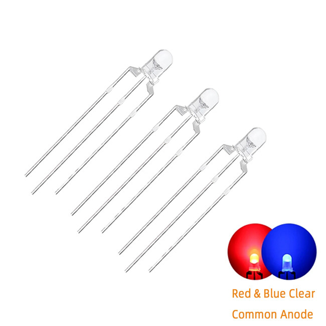 3mm 3-Pin LED Red/Yellow Red/Blue Red/Green Yellow/Green Bi-color Diffused Leds