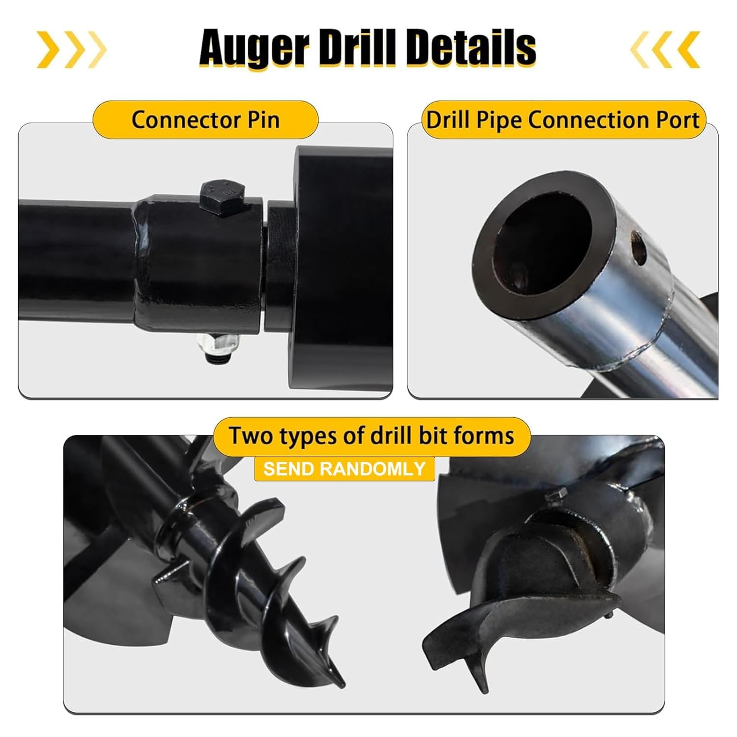 300mm Mini Excavator Auger Drill Rod Bit For 1-2Tons Mini Excavators Digger