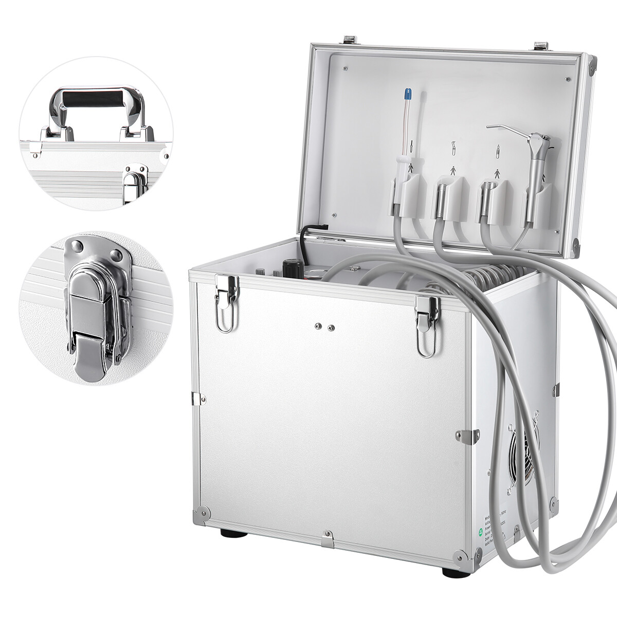 Portable Dental Delivery Unit Suction Air Compressor Rolling Case 4hole / Cart