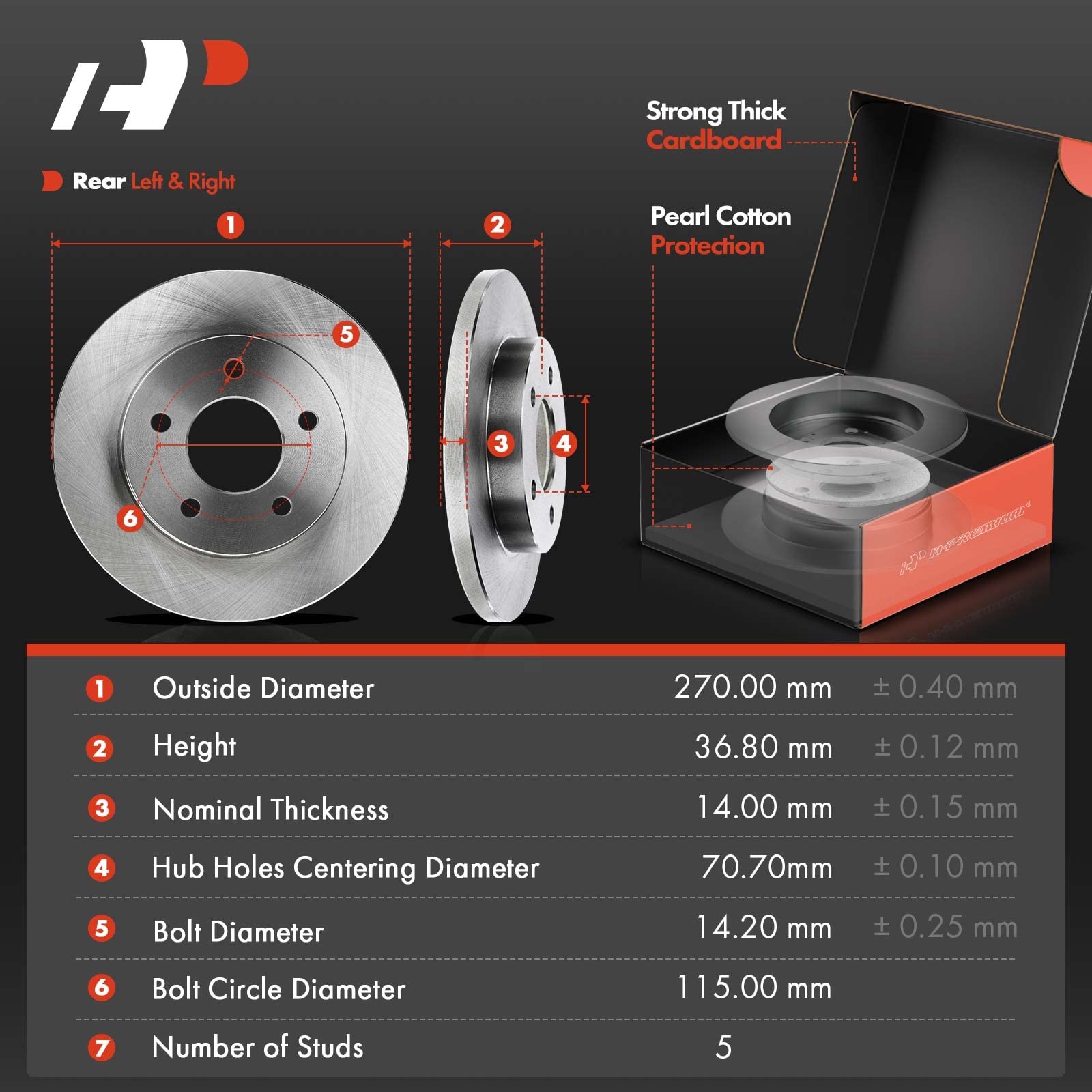 Front and Rear Brake Rotors and Ceramic Pads Kit with Calipers