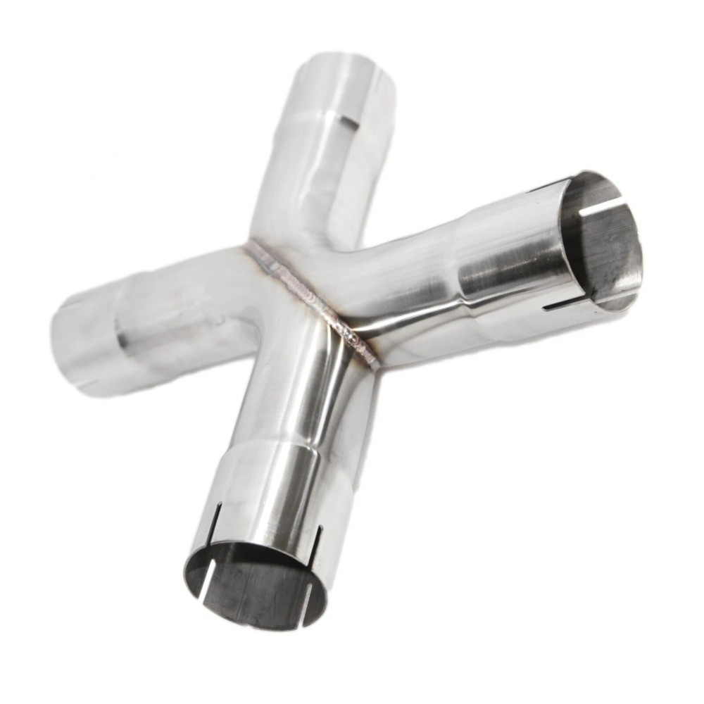 Exhaust X Pipe Universal Dual 2.5 in Inlet/Outlet, Stainless Steel Exhaust Pipe