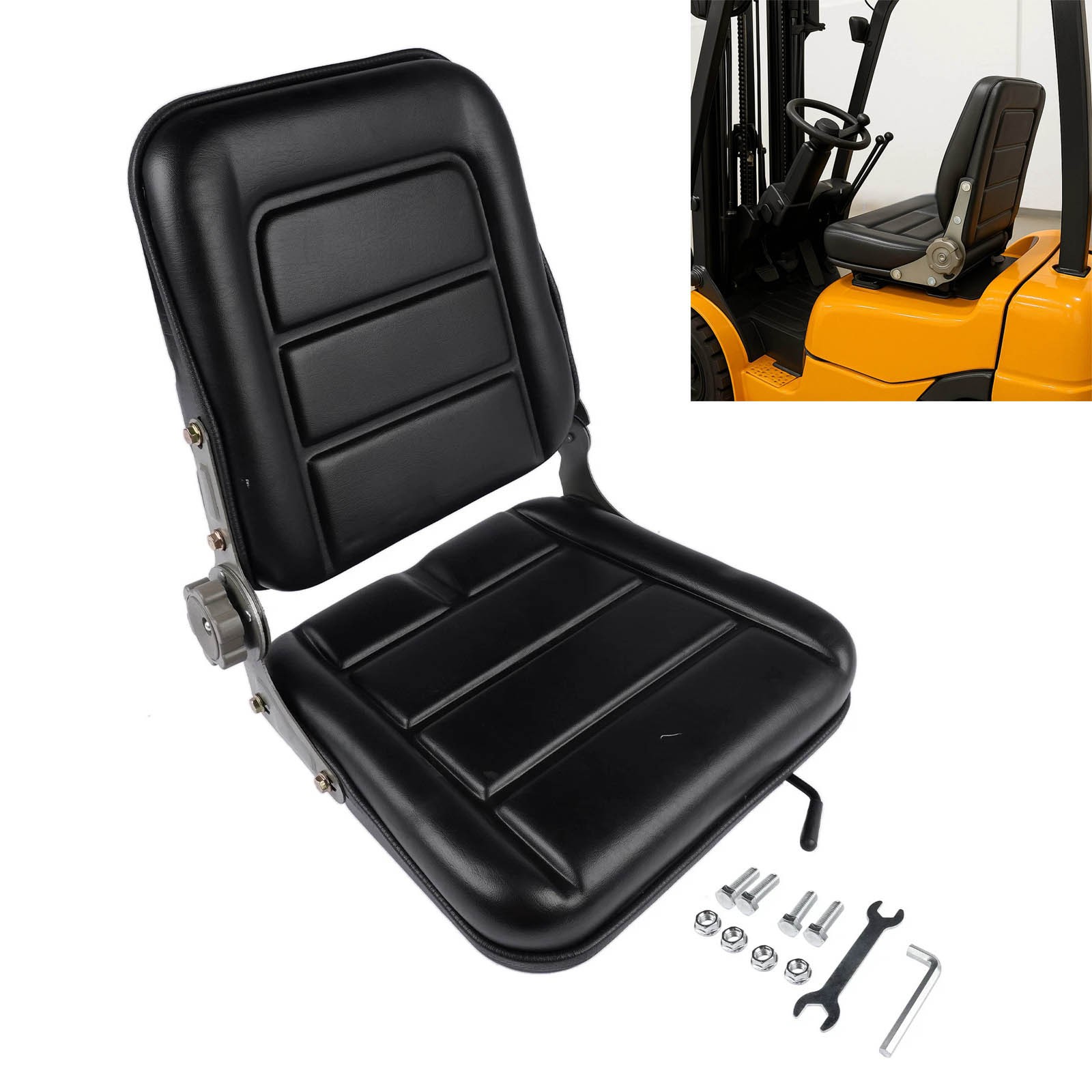Adjustable Backrest Lawn Mower Tractor Seat Forklift Excavator Seat Universal