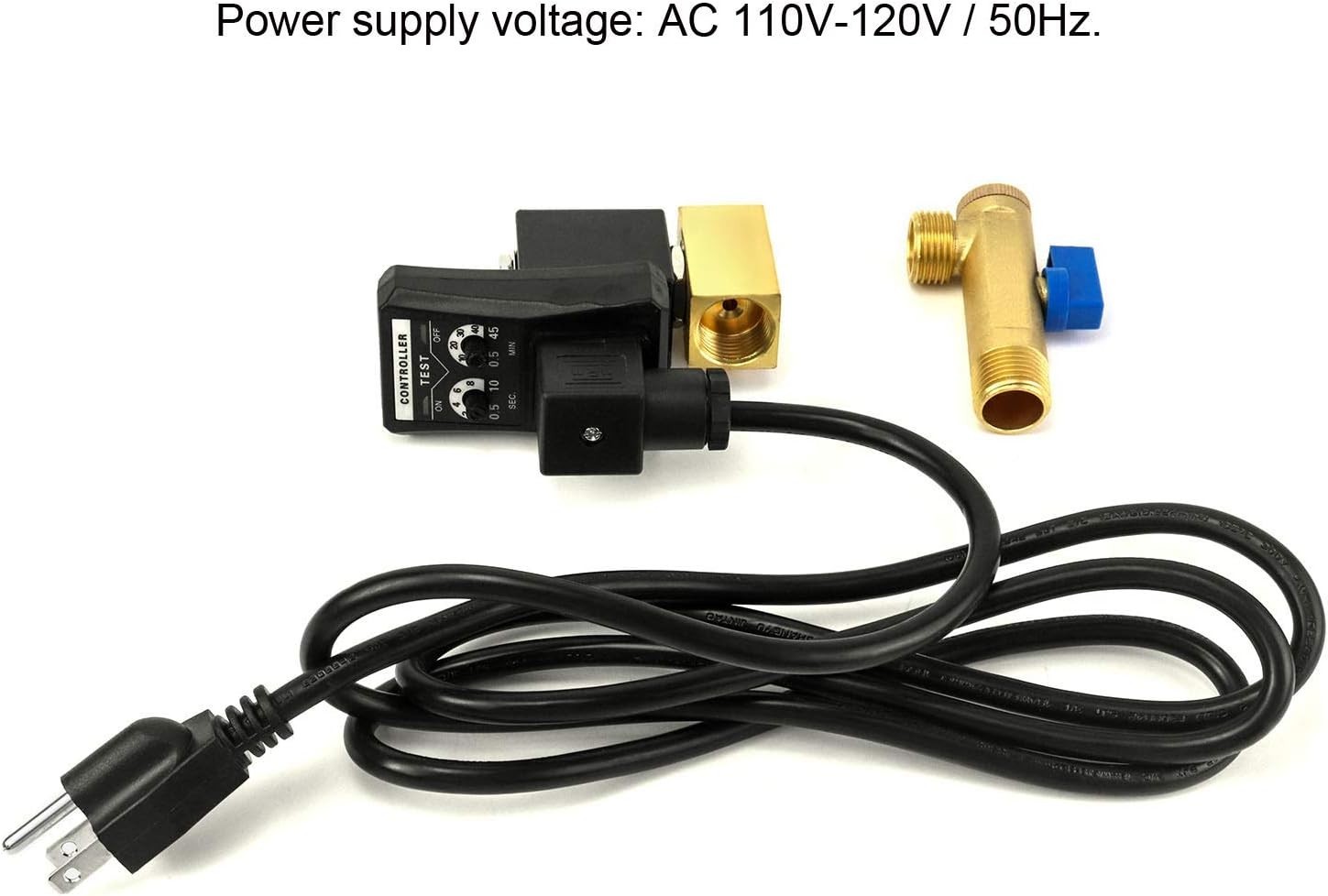 Automatic Timed Condensate Drain Valve, 1/2″ AC 110V 2-Way Direct-Acting Drain V