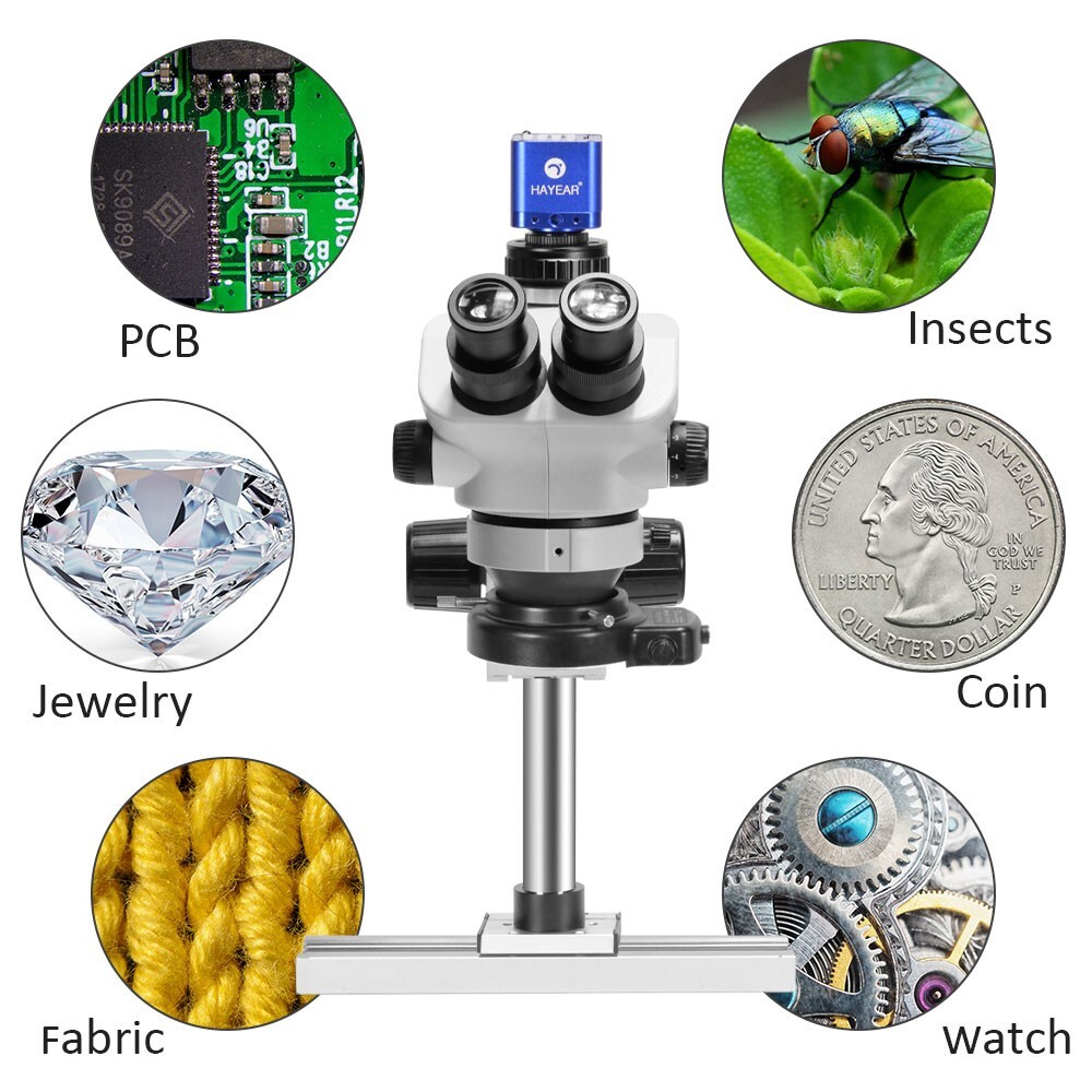 HY-5100-HG7045 7-50X Microscope Stand Digital Camera Stereo Trinocular Lens os67
