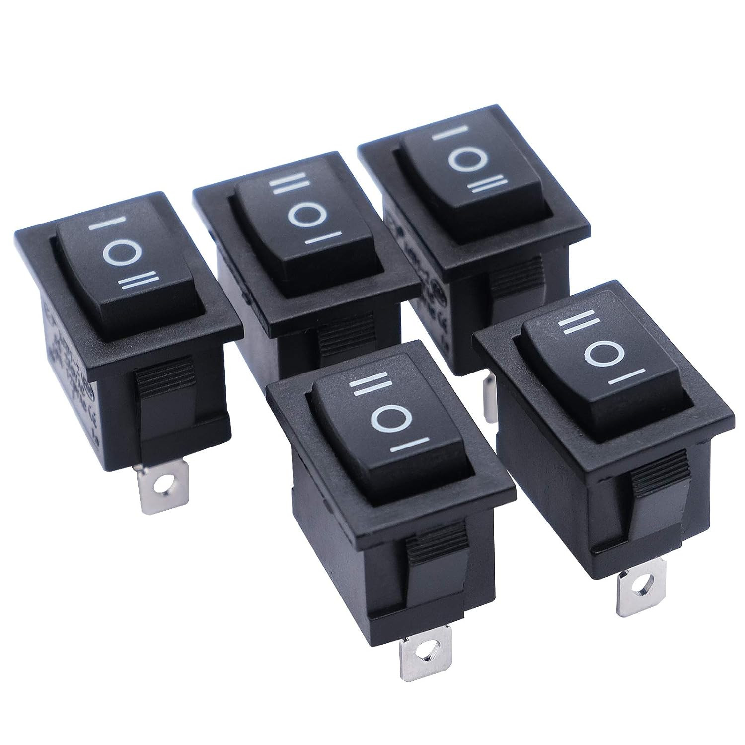Mxuteuk 5Pcs Momentary Rocker Switch (On)-Off-(On) Toggle Power Snap-In SPDT 3 P