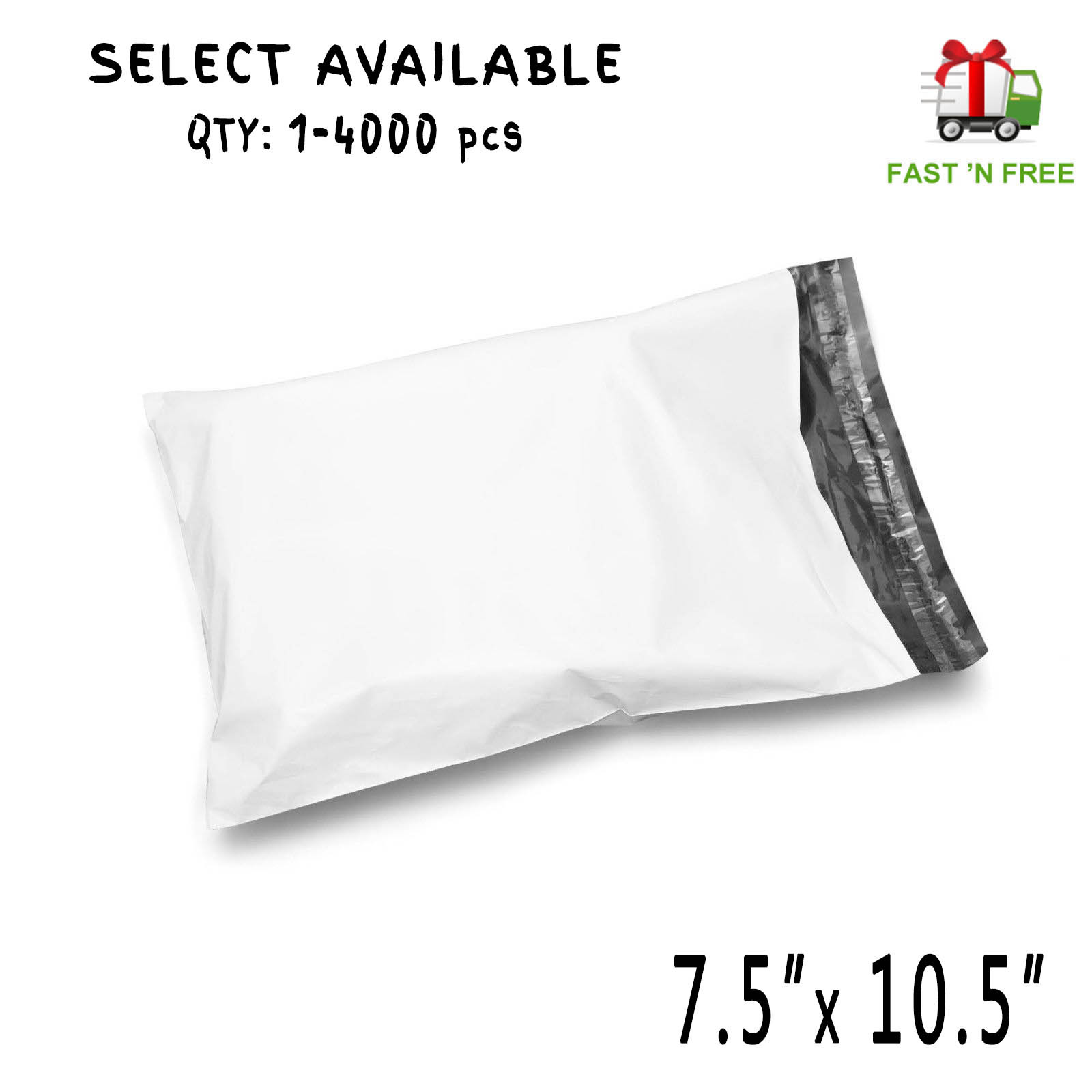 7.5X10.5 Poly Mailers Shipping Envelopes Self Seal Plastic Mailing Bags 1.7 Mil