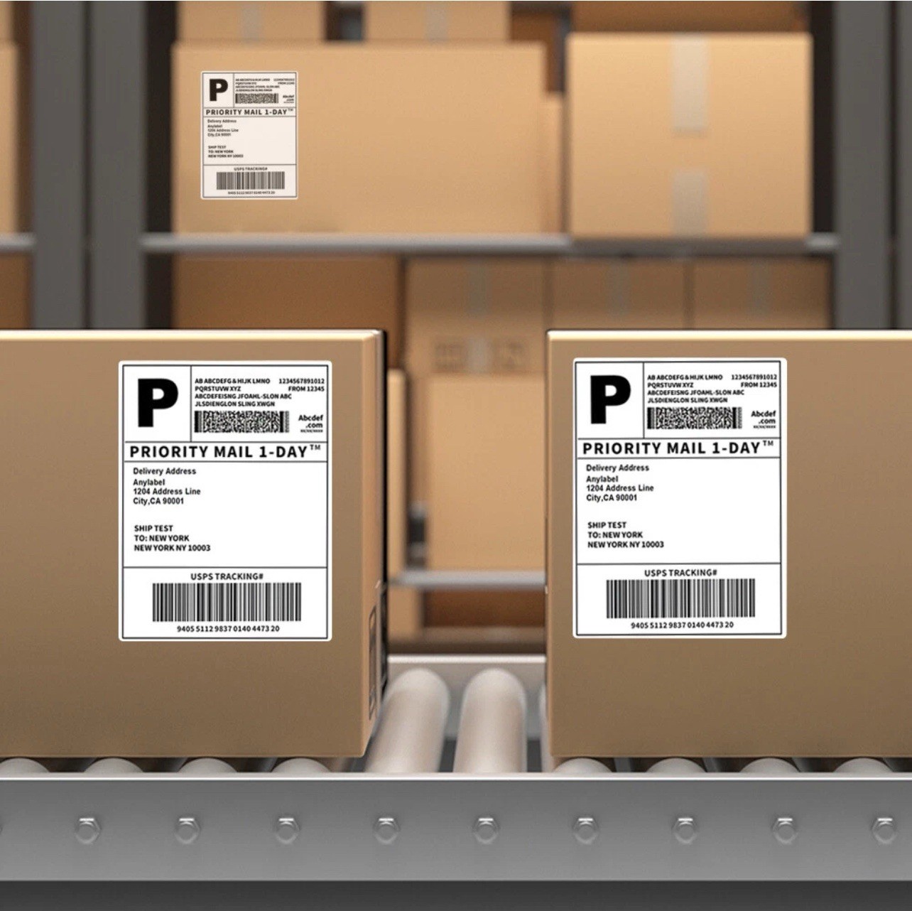 4″x6″ Fanfold Direct Thermal Shipping Labels for Zebra and Rollo 500 PCS