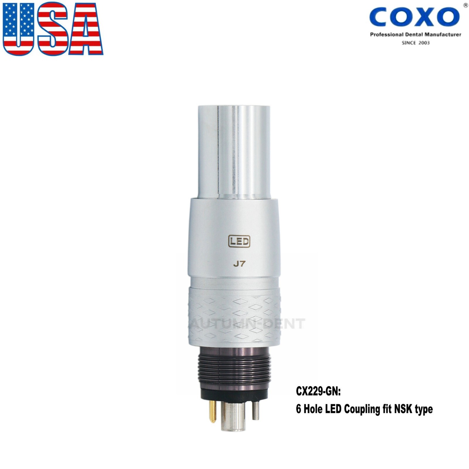 US COXO Dental Fiber Optic Handpiece High Speed Turbine For Kavo NSK Coupler