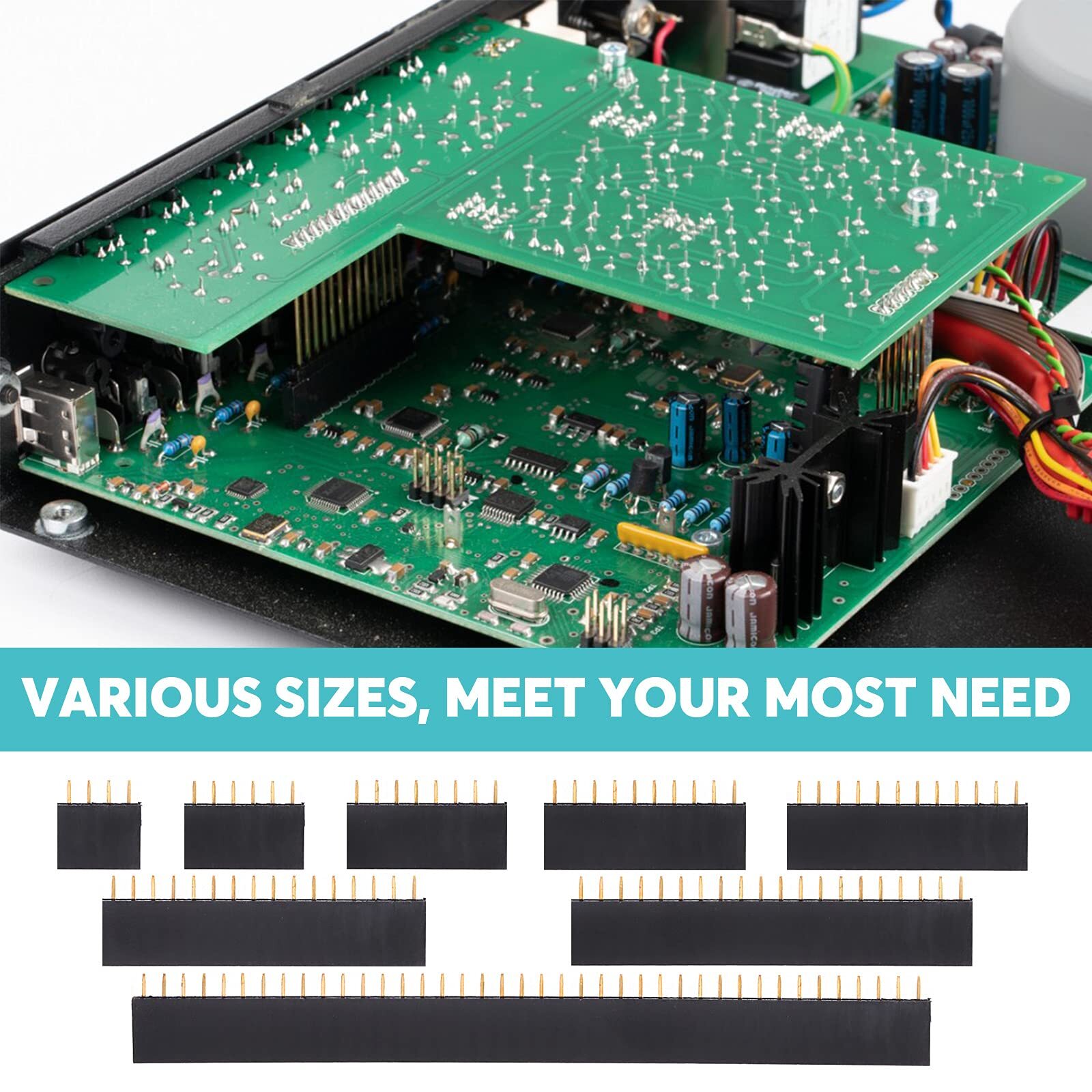 2.54mm 0.1″ PCB Header Vertical Female Socket Connector – Single Double Row