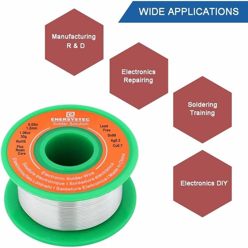 Solder Wire Lead Free Rosin Core Flux 0.8Mm Electric Solder Fine Sn99 Ag0.3 Cu0.