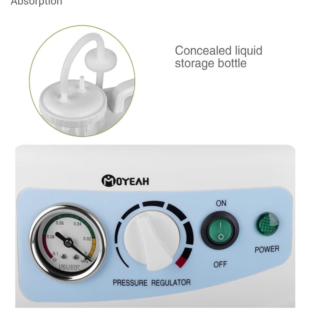 Portable Phlegm Suction Pump with Regulator Valve and Vacuum Gauge