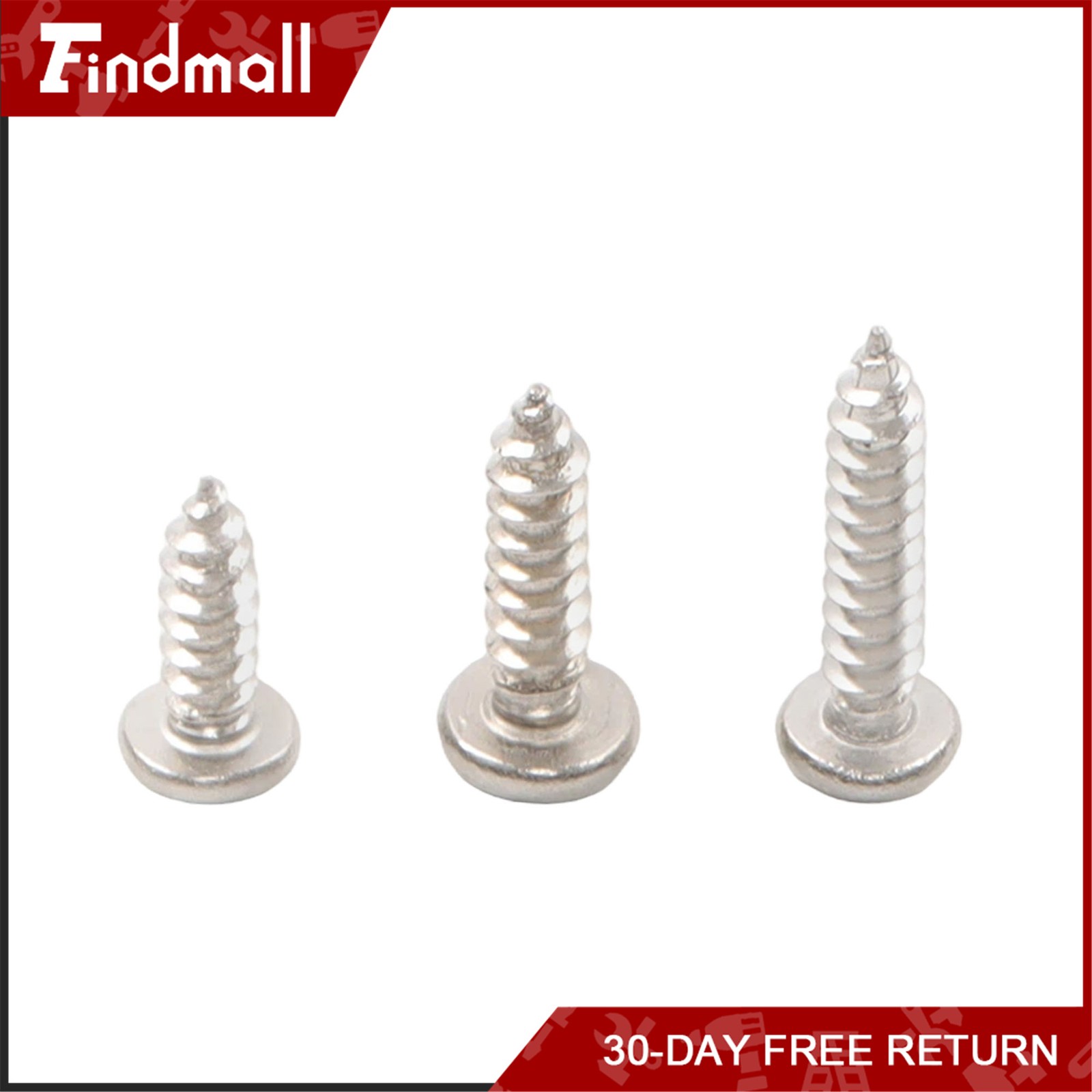 Findmall 780 PCS Pan Head Sheet Metal Screws Assortment Kit #4#6#8#10 Stainless