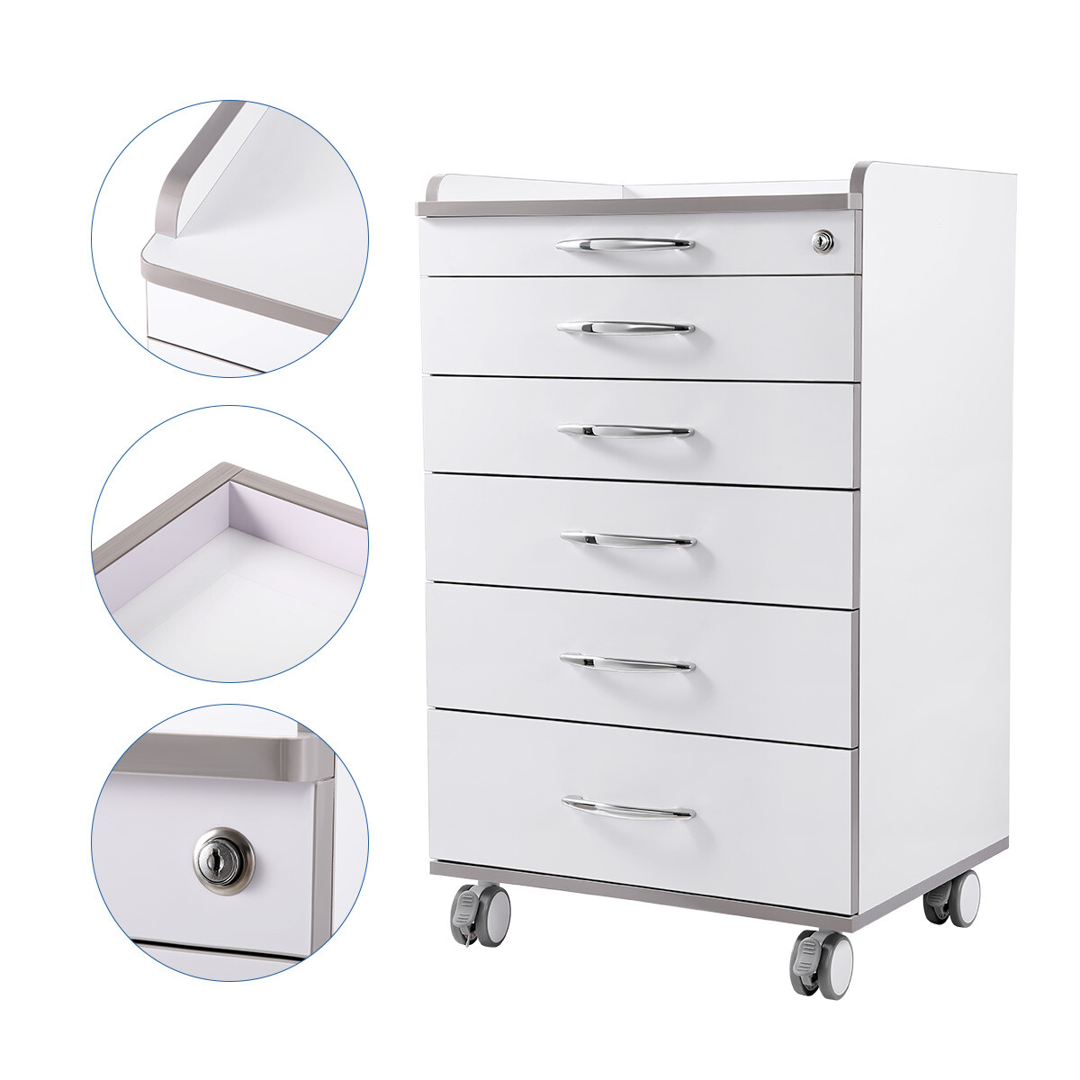 Portable Delivery Unit with Air Compressor /Mobile Dental Cart Trolley Cabinet