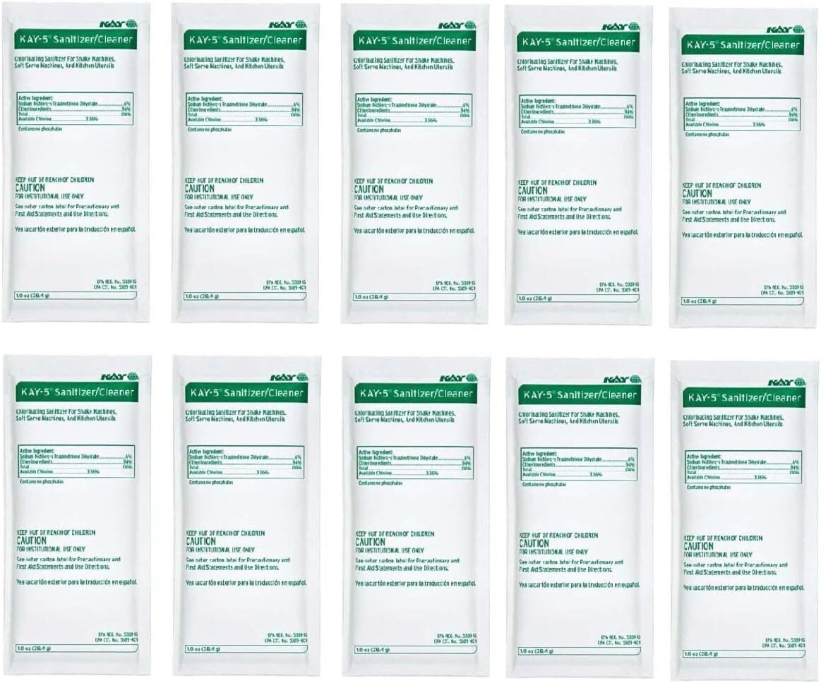 Kay 5 Sanitizer Cleaning Powder Lot of 10, 1 oz Packets