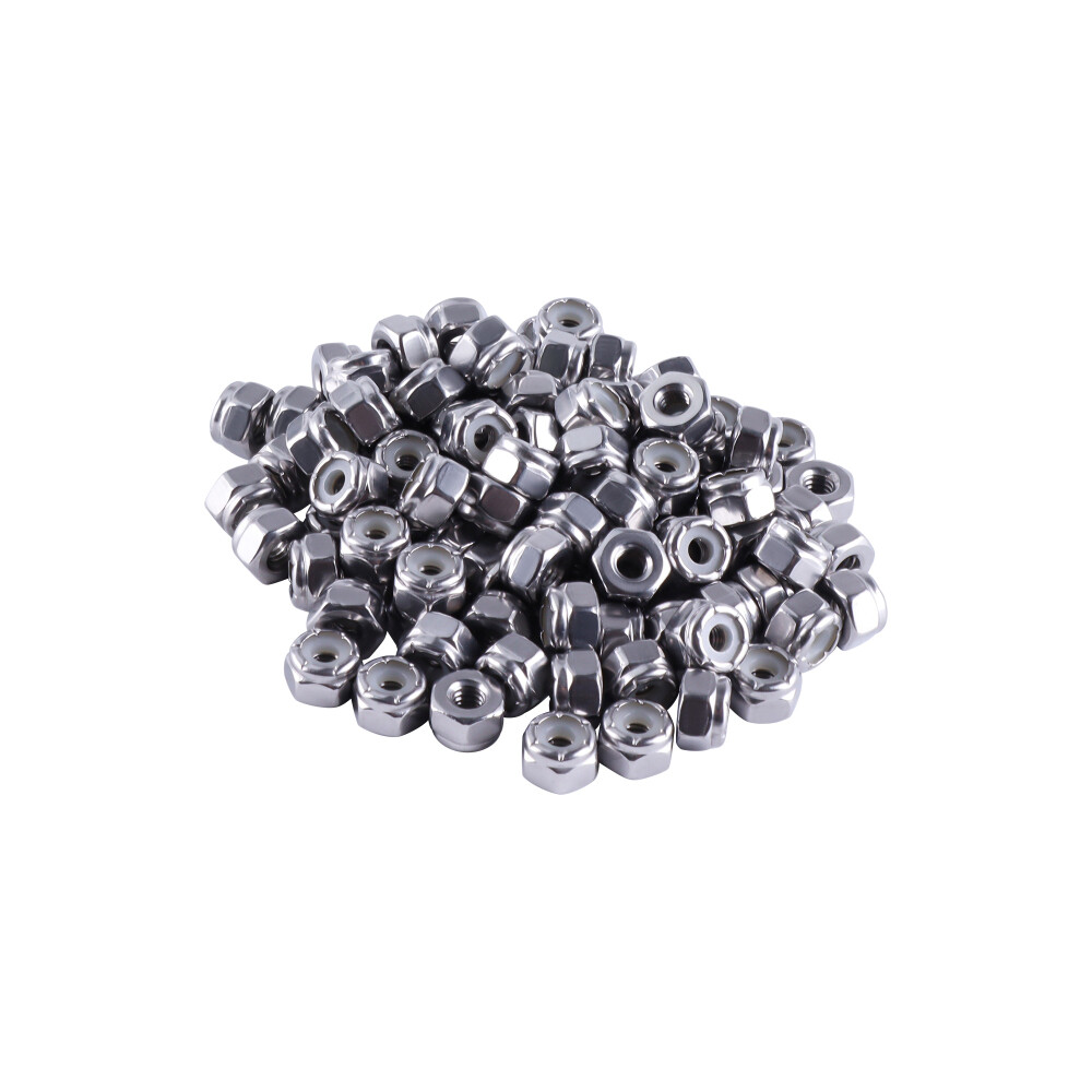 304 Stainless Steel Nylon Insert Hex Lock Nuts Nylock 10 sizes available