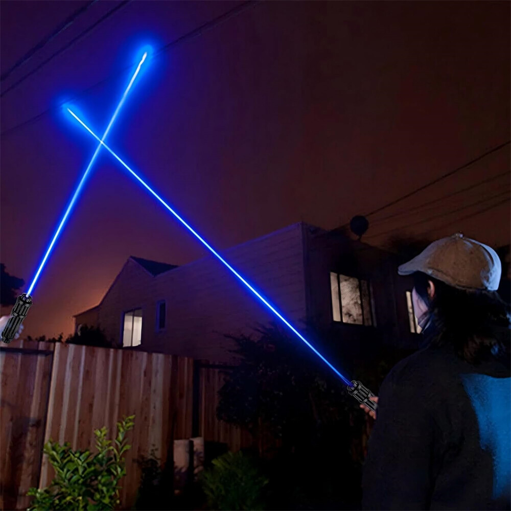 Adjustable High Power Blue Laser Burning Light Pointer Visible Dot Torch Light