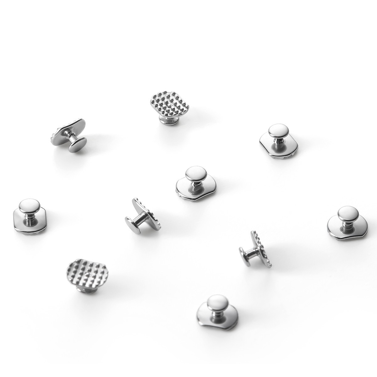 Dental Orthodontic Lingual Buttons Metal Monoblock Bondable Rectangular 10pcs/PK